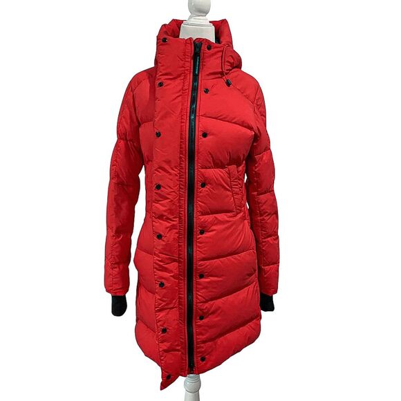 Canada Goose Allston Red Packable Hooded Puffer Jacket XS Mid Length Coat - Picture 3 of 13